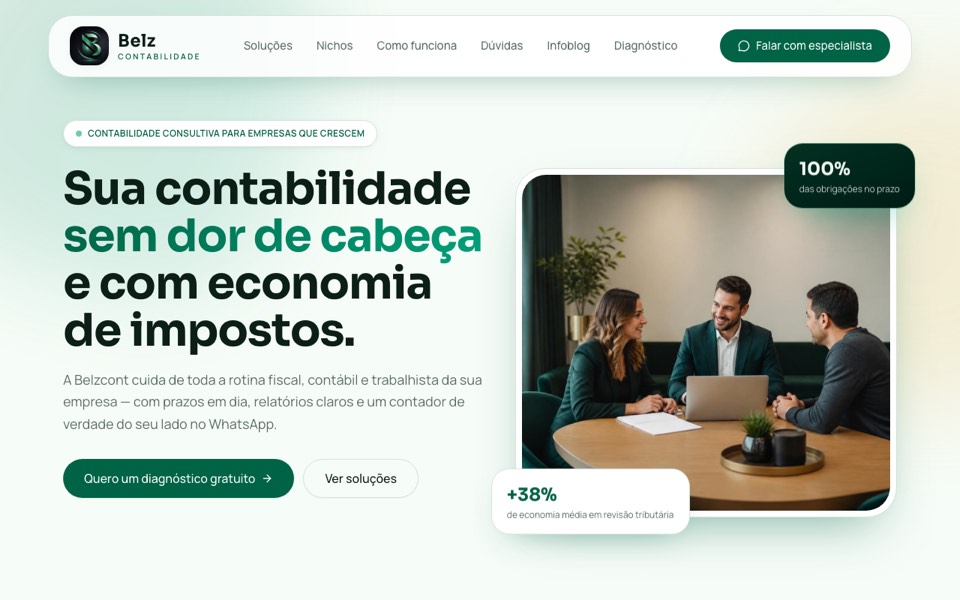 Site da Belzcont Contabilidade