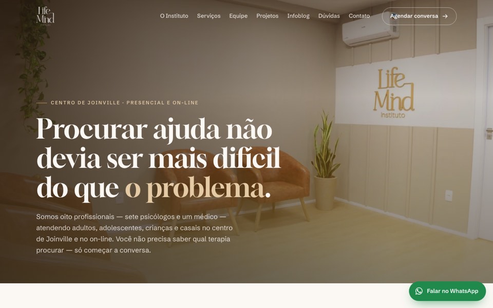 Site do Instituto Life Mind